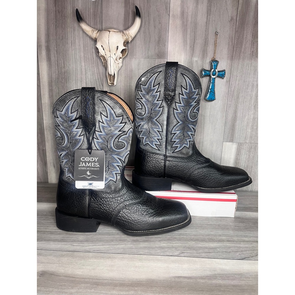 Cody James Western Boots Mens 13D Black Square Toe Leather